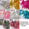 thumbnail image 3 of 8 colores holográficos letras gruesas copos de brillo número en forma de confeti destellos pegatina de uñas decoración de manicura, 3 of 5