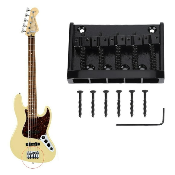 Metal Material Hard To Break Bass Bridge Tailpiece, Electric Bass Bridge, For Professionals Instrument Lovers 5 String Bass Bands