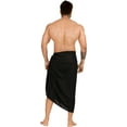 thumbnail image 4 of HAPPY BAY Men's Bath Trunk Casual Sarong Long Pareo Beach Wrap One Size Coal, Solid Summer Vacation Party, 4 of 5