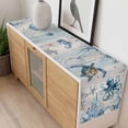 thumbnail image 4 of Blue Coastal Table Runner - 60 Inch Long, Kitchen Dining Table Runner Dresser Scarves, Sea Turtle Octopus Coral Beach Nautical Farmhouse Decor for Coffee Tables Wedding Party Banquet, 4 of 8