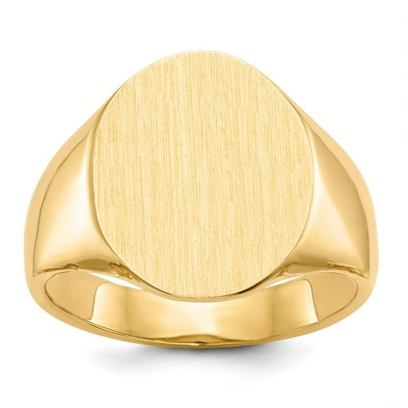 Auriga 10k Yellow Gold 16.0x14.0mm Open Back Men's Signet Ring Size- 9