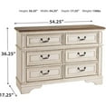 thumbnail image 6 of Bowery Hill 6 Drawer Double Dresser in White and Brown, 6 of 6