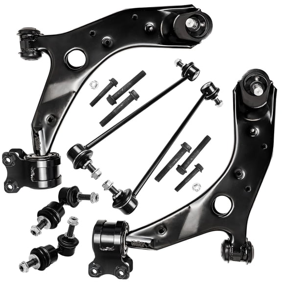 Detroit Axle - 6pc Front Control Arms Kit for 2004-2009 Mazda 3, 2009 3 Sport, 2006-2017 5, 2 Lower Control Arms with Ball Joint 4 Front and Rear Sway Bar Links Replacement