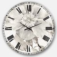 thumbnail image 2 of DesignArt Indigold Grey Peonies II Large Wall Clock, 2 of 5