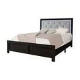 thumbnail image 2 of Modern 3pc King Size PU Upholstered LED Headboard Bed and Storage Nightstands Set Wooden Bedroom Furniture Black Finish, 2 of 4