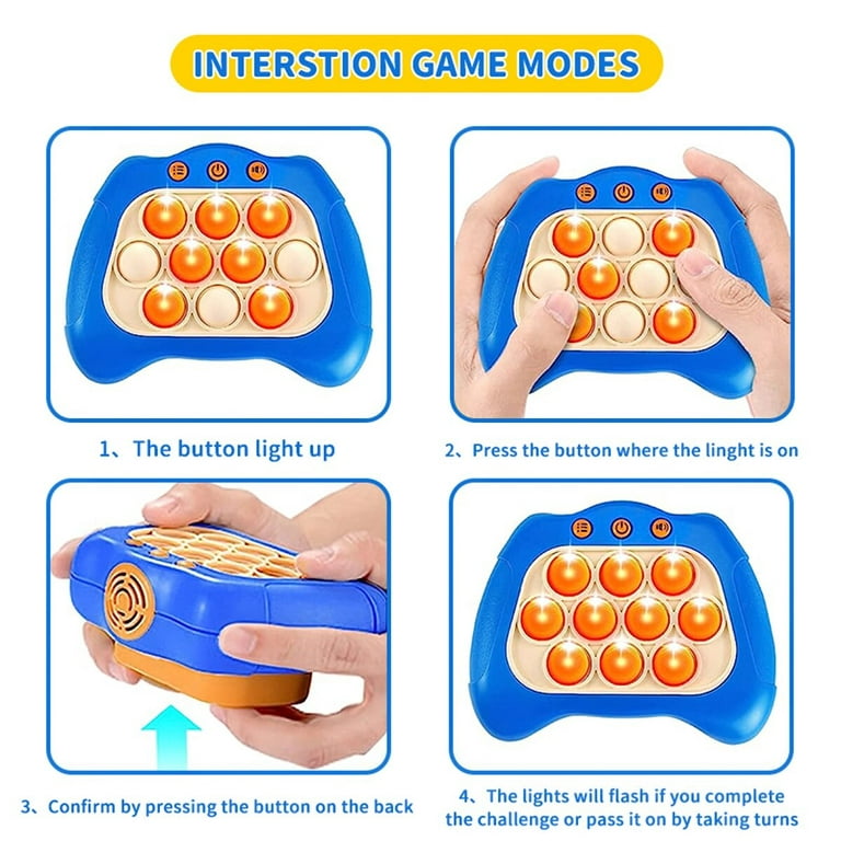 2023 Puzzle Pop Light Up Game Fidget Toy Travel Quick Push Game Console  Toys For Kids Boys Girls Stress Autism Relief