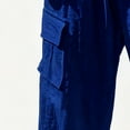 thumbnail image 4 of Ceisia Men Solid Color Multi Pocket Linen Workwear Pants Loose Wide Gift Leg Casual Trousers, 4 of 5