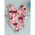 thumbnail image 2 of Bagilaanoe Newborn Baby Girl One-Piece Swimsuit Floral Print Sleeveless Swimwear 1T 2T 3T 4T 5T Kid Ruffle Bathing Suit, 2 of 8