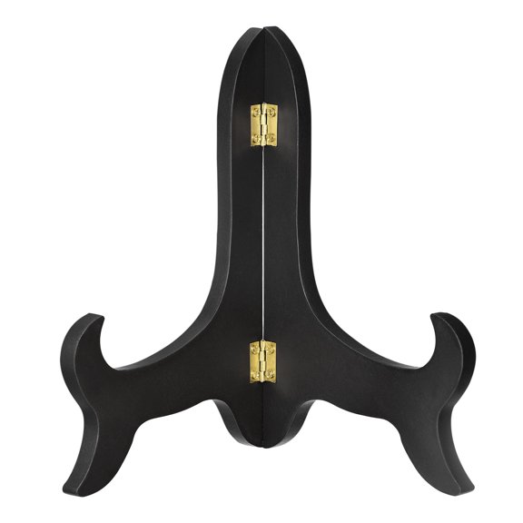 Uxcell 9" Easel Plate Holder, Wooden Folding Display Stand Black for Decorative Picture Frame, 1 Pack