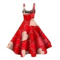 thumbnail image 4 of Valentine's Day Retro Heart Print Off-Shoulder Sleeveless Dress For Women 2026 Elegant Evening Prom Party Dress Wine 2XL, 4 of 4