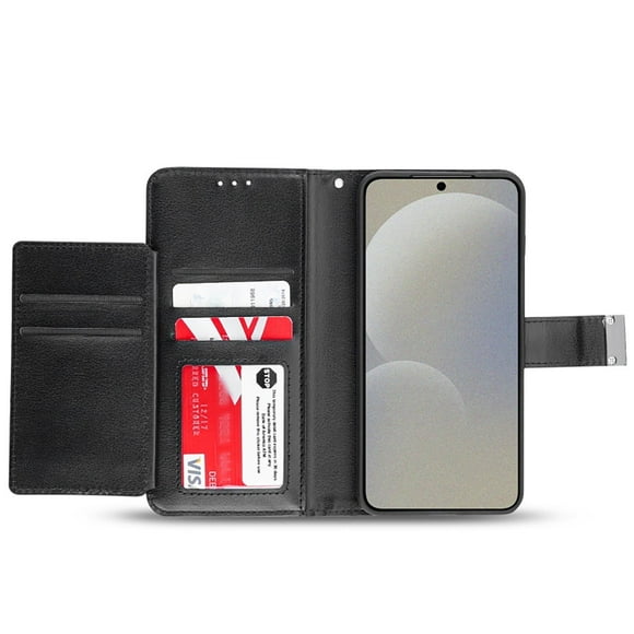 . Funda FDN Cartera para Samsung S25 PLUS Negra Wallet Folio