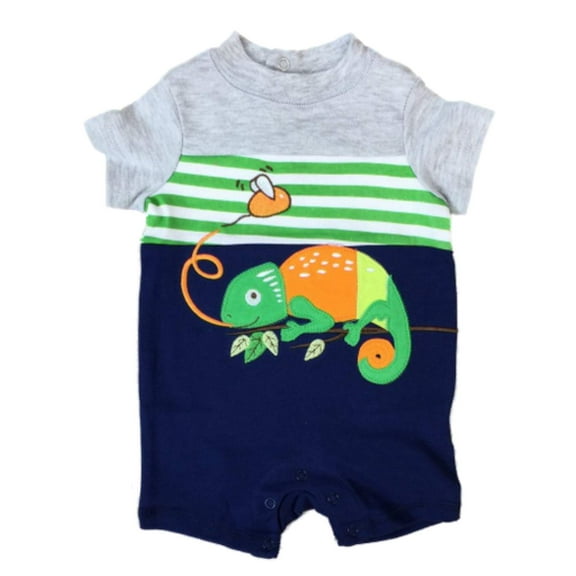 Infant Boys Lizard Bodysuit Baby Outfit Blue Iguana Romper 0-3m