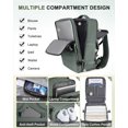 thumbnail image 3 of Large Travel Backpack Women, Carry On Backpack,Hiking Backpack Waterproof Outdoor Sports Rucksack Casual Daypack School Bag Fit 15.6 Inch Laptop with USB Charging Port Shoes Compartment Olive green, 3 of 7
