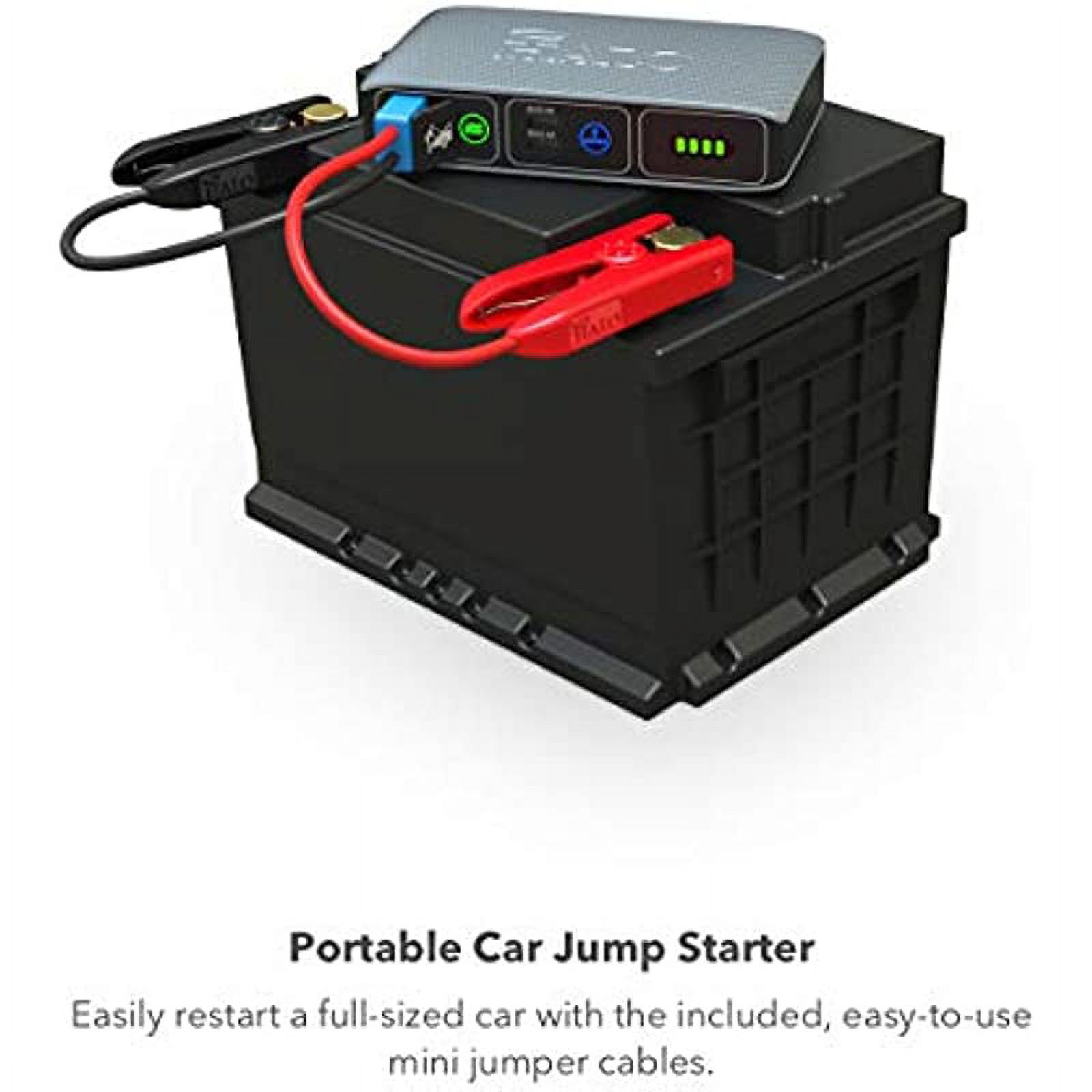 HALO Bolt Compact Portable Car Jump Starter Car Battery Jump Starter with 2 USB Ports to