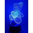 thumbnail image 5 of Lámpara de noche 3D con forma de oso de peluche, lámpara de ilusión LED, lámpara de mesa para mesita de noche, 5 of 5