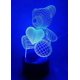 thumbnail image 5 of Lámpara de noche 3D con forma de oso de peluche, lámpara de ilusión LED, lámpara de mesa para mesita de noche, 5 of 5