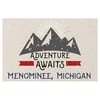 Menominee Michigan Souvenir 2x3 Inch Fridge Magnet Adventure Awaits Design