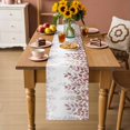 thumbnail image 2 of Spring Reddish Brown Eucalyptus Table Runner - 60 Inch Long Botanical Leaf Country Cotton and Linen Blended Dress Scarves Farmhouse Table Runner for Kitchen Dining, Coffee Table, 13" x 60", 2 of 8