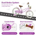 thumbnail image 6 of Gymax 18'' Kids Bicycle Children's Training Bicycle w/ Removable Training Wheels & Basket Purple, 6 of 9