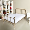 thumbnail image 7 of Jiibva 1:12 Dollhouse Furniture Bed, Metal Dollhouse Bed Iron Frame Single Bed Mini Bed Model Bedroom Scene Dollhouse Accessories, 7 of 7