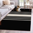 thumbnail image 2 of Black Beige Striped Area Rug Washable 3x5 Entryway Rug Non-Slip Indoor Low Pile Modern Farmhouse Retro Lines Floor Carpet Small Rugs for Bedroom Office Living Room Kitchen Entrance Nursery, 2 of 9
