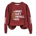 thumbnail image 2 of Holzkary Game Day Sweatshirts Women Football Sweatshirt Football Rugby T-Shirts Casual Game Day Fan Pullover Top Funny Football Shirts for Women Football Mom Sweatshirt Crewneck Sweatshirt Wine M, 2 of 4
