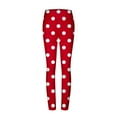 thumbnail image 6 of Brnmxoke Women's High Waisted Yoga Leggings Tummy Control Non See Through Workout Leggings Swiss Dot Print Athletic Running Joggers Pants Red,XL, 6 of 7