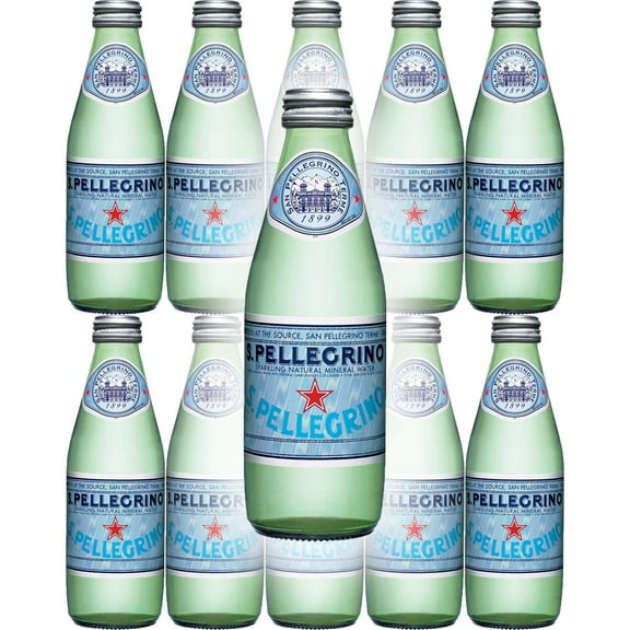 San Pellegrino Sparkling Natural Mineral Water, 8.45oz Glass Bottle (Pack of 10)