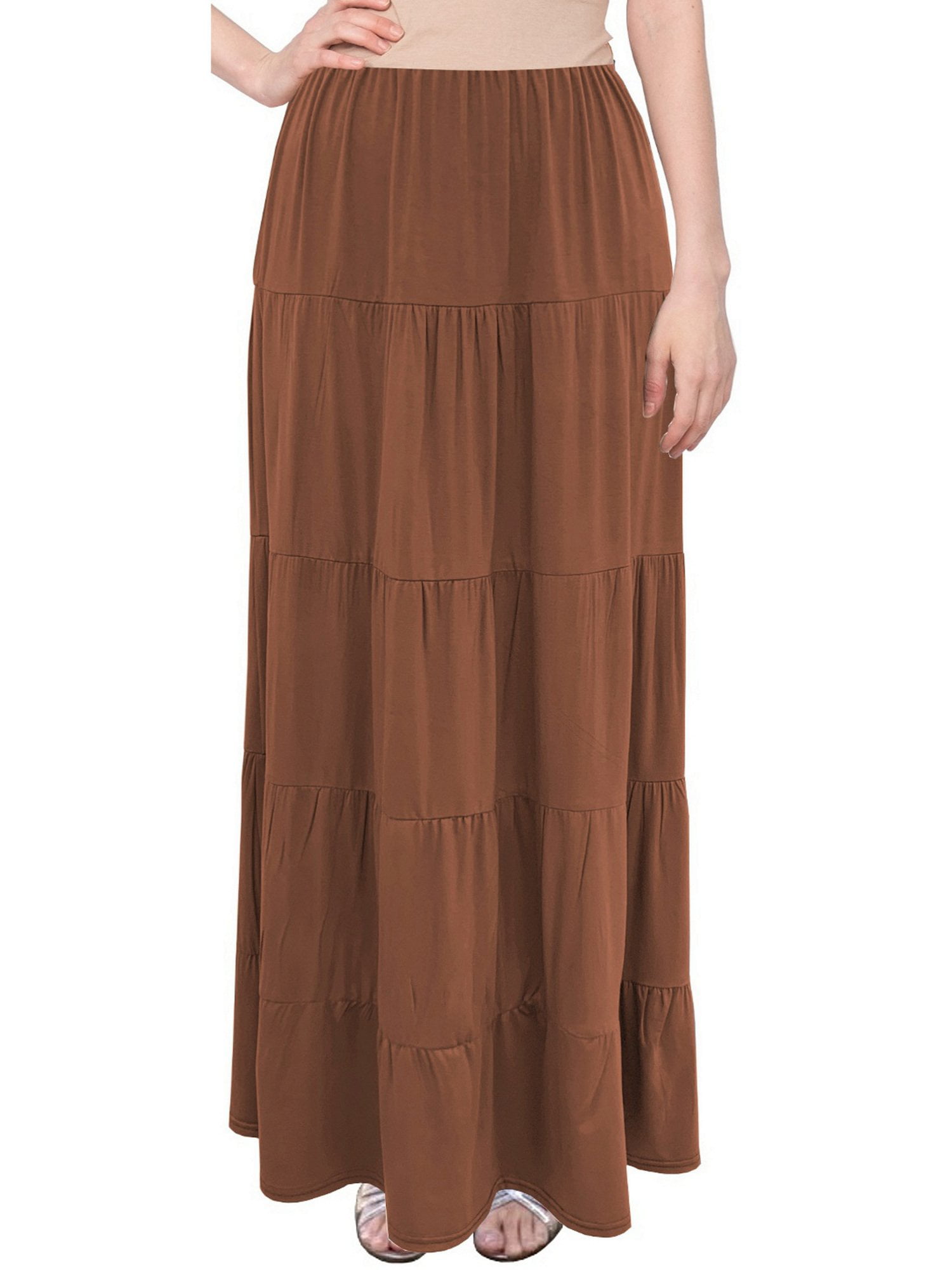 womens tiered maxi skirts