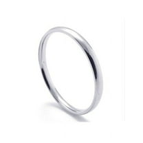 Thin White Gold Plated Stainless steel 2mm Wedding Band Ring