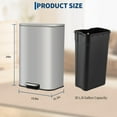 thumbnail image 2 of BeesClover 12L/20L/30L/50L Stainless Steel Step Trash Can with Soft-Close Lid & Removable Inner Bucket - Silver for Kitchen, 2 of 7