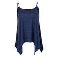 thumbnail image 2 of tirante de espagueti sin mangas de para Mujer Tops con Tirantes Finos Camisetas Sin Cuello en V Plisado Camisola , Azul, L Blue L Magideal tirante de espagueti sin mangas, 2 of 7