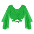 thumbnail image 5 of GJSYRH Womens 3/4 Sleeve Shrug Sheer Mesh Cardigans Tie Front Cropped Lightweight Bolero Shawl Top for Casual Going Out Green One Size, 5 of 6