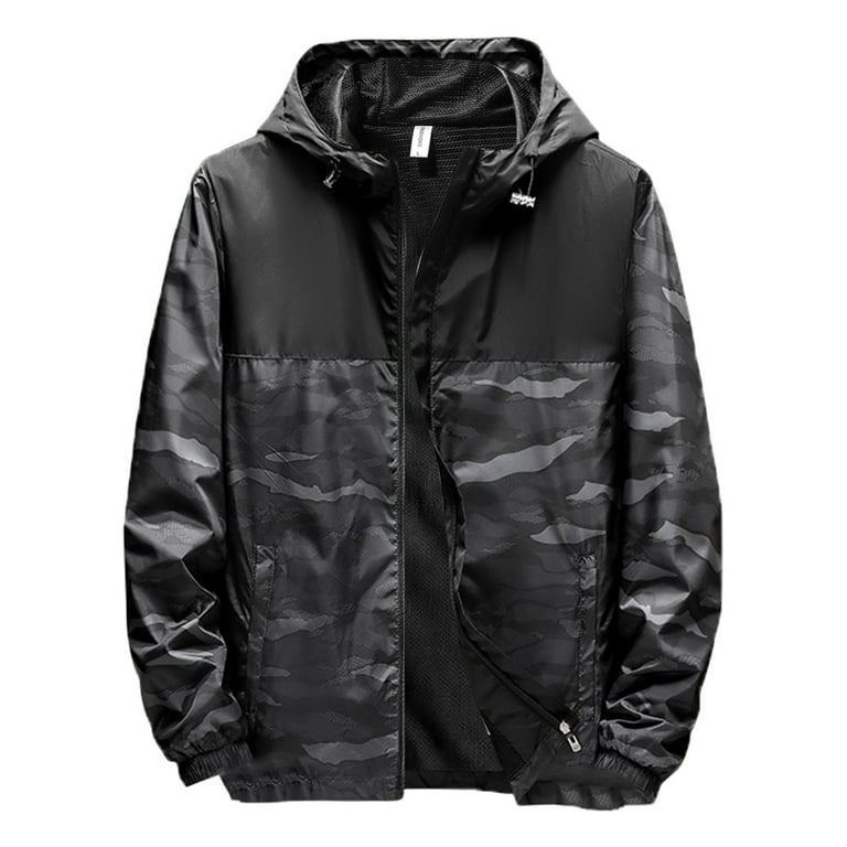 Men Jacket Casual Men s Fall Running Stylish Top Shrinkable Hooded Jacket Outdoor Mens Jackets with Hood Men s Big And Tall Jackets Wolf Jacket with