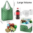 thumbnail image 3 of 5 Pack Foldable Shopping Bag,Green Christmas Snowflake Pattern Reusable Grocery Bags with Pockets,Large Reusable Tote Bags with Handles Waterproof & Lightweight, 3 of 6