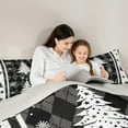thumbnail image 4 of Castle Fairy Christmas Tree Snowflake 7 Pieces Bedding Comforter Set for Women Men Teens,Happy New Year Full Bedding Set Lightweight,Geometric Plaid Grid Fitted Sheet Flat Sheet, 4 of 8