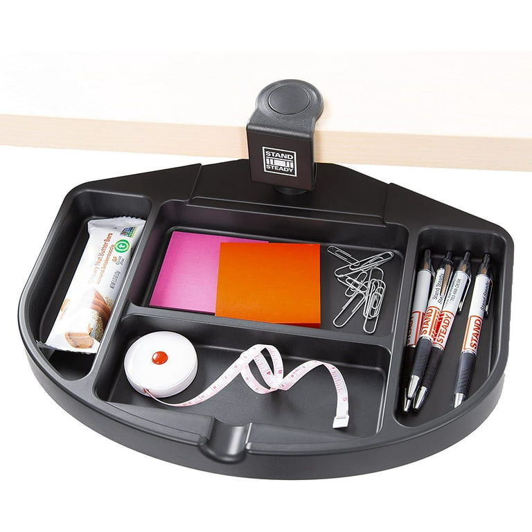 Stand Steady Clamp-On Desk Organizer | Pen Cup - Black