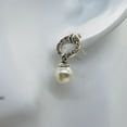thumbnail image 5 of Pearl Marcasite Sterling Silver Post Dangle Earrings | 7mm | White | 1 Pair |, 5 of 9