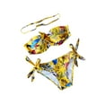 thumbnail image 4 of KOMOO 2piece Bikini Sets Printed Pattern Tops Tie Up High Waisted Bikini Swimming Swimwear Set  Bathing Suit For Women, 4 of 6