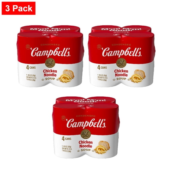 Campbells Condensed Chicken Noodle Soup 4 CT / 10.75 oz - 3 Pack