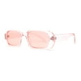thumbnail image 2 of Womens Translucent Mod Oval Retro Narrow Rectangle Plastic Sunglasses All Pink, 2 of 4