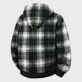 thumbnail image 6 of XIAOCHA Plaid Full-Zip Hoodie For Men Jacket Sherpa-Lined Hooded Coat Winter Warm Cozy Outerwear With Pocket, 6 of 6