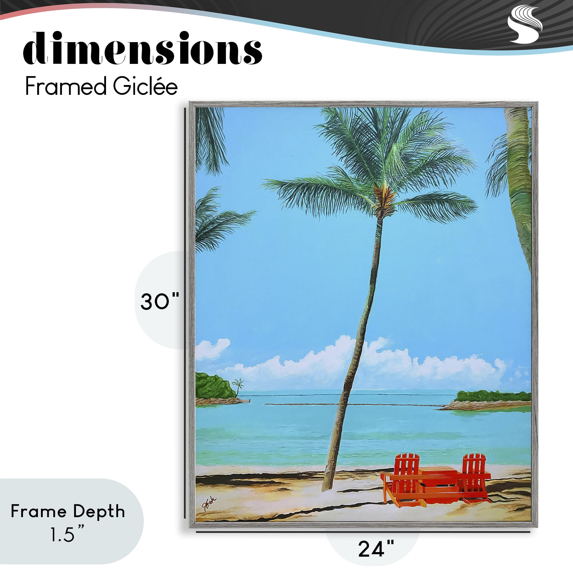Stupell Industries Dreaming Of Palm Trees Gray Framed Giclee Art, design by John Jaster