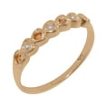 thumbnail image 1 of LBG British Made 10k Rose Gold Cultured Pearl & Citrine Womens Eternity Ring - 33 size options - Size 8.75, 1 of 9