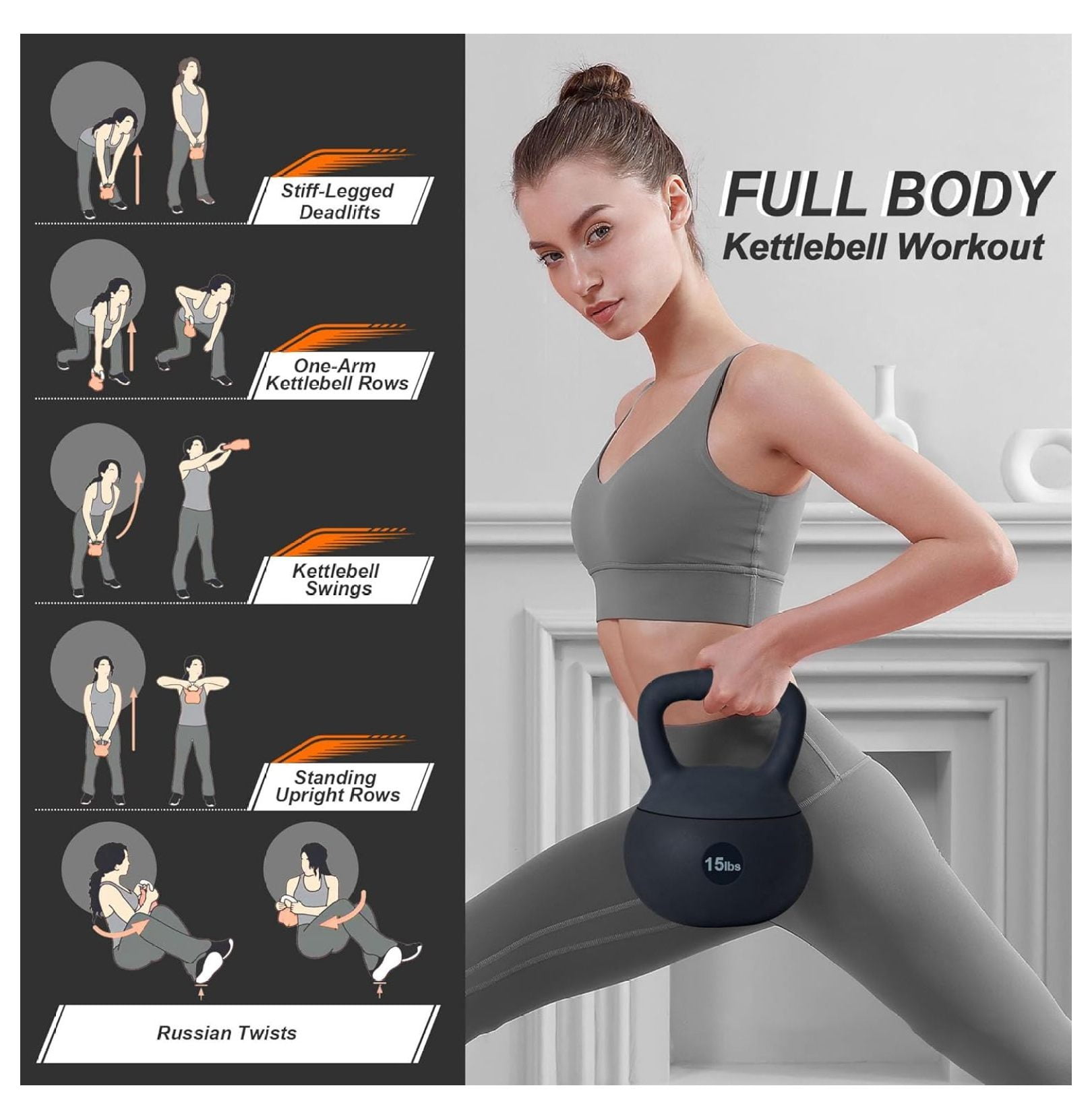 Soft Kettlebells with Iron Sand Fill, Wide-Grip Handle, Shock-Proof Design - Ideal for Strength Training - Fitness Kettlebells for Home Gym, Men, Women, Children