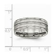 thumbnail image 2 of Stainless Steel Polished Hammered and Grooved 8.00mm Band Ring - Size 11.5, 2 of 2