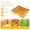 thumbnail image 5 of CHITOOMA Wood Bamboo Kitchen Drawer Organizer,Expandable Silverware Holder,Adjustable Kitchen Utensil Tray,for Forks, Spoons and Knives,8 Slots,Medium, 5 of 10