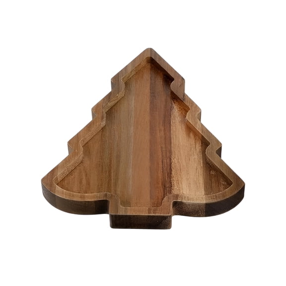 ACDANC 1 Pc Christmas Charcuterie Boards Christmas Tree Wooden Cutting Board with Handle Antler Acacia Wood Cute Cutting Board for Cheese Fruit Bread Salad Vegetables Snack Dessert Christmas Table