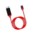 thumbnail image 1 of Runquan Câble Convertisseur Robuste Type C vers Cordon pour Maison Bureau Ordinateur Portable PC Télé Rouge, 1 of 8