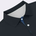 thumbnail image 4 of Mens Polo Shirt Work Business Slim Fit Short Sleeve Golf Casual Tops Button Up Collared Performance Moisture Wicking Shirts for Men Grey L, 4 of 5